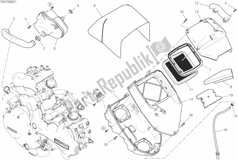 All parts for the Intake of the Ducati Multistrada 1260 ABS 2018